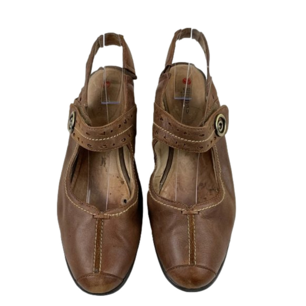 BLONDO Tan Leather Mary Jane Comfort Wedge  size 8 ½
